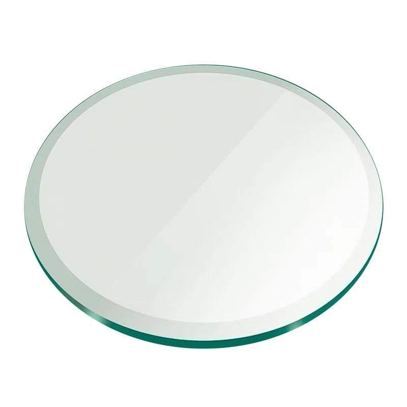 Elegant Round Beveled Edge Tempered Glass Table Top