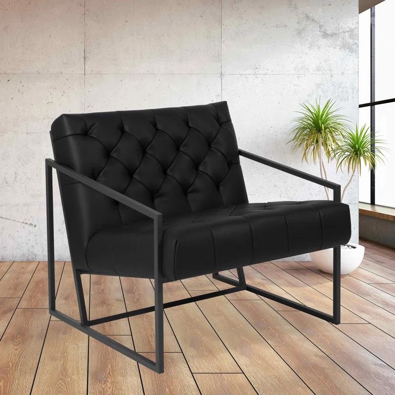 Flash Furniture Hercules Madison Bomber Jacket LeatherSoft Tufted Lounge Chair