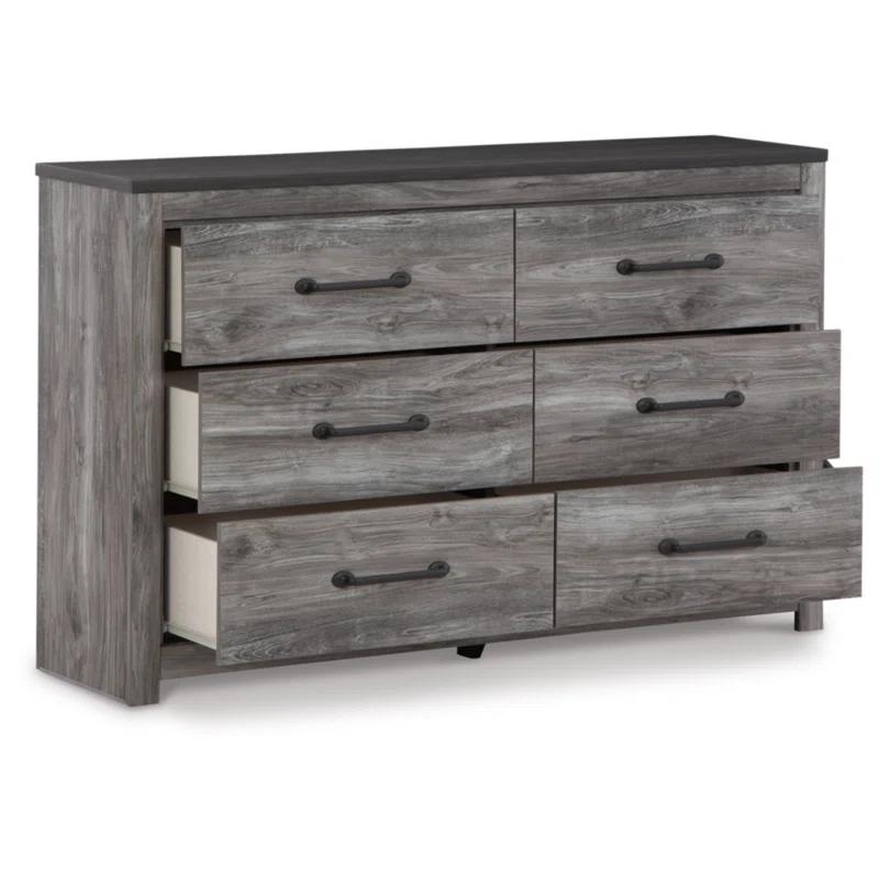 Bronyan Contemporary 58'' Gray 6-Drawer Dresser with Dovetail Drawers