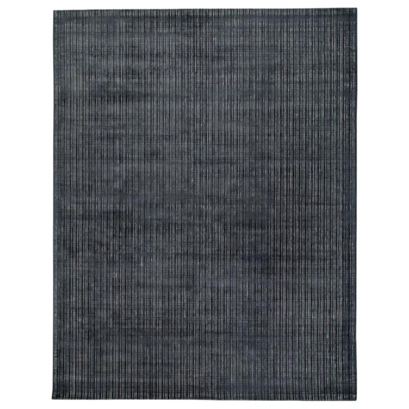 Contemporary Napier 5' x 7' Ivory and Navy Abstract Wool Blend Rug