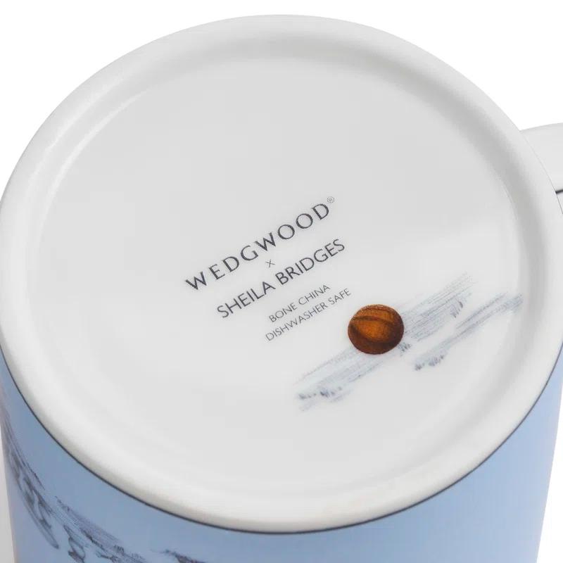Blue Ceramic Basketball Scene Maximalist Mug