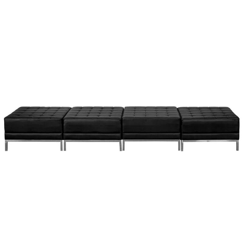 Hercules Imagination Black LeatherSoft Modular 4-Seat Bench