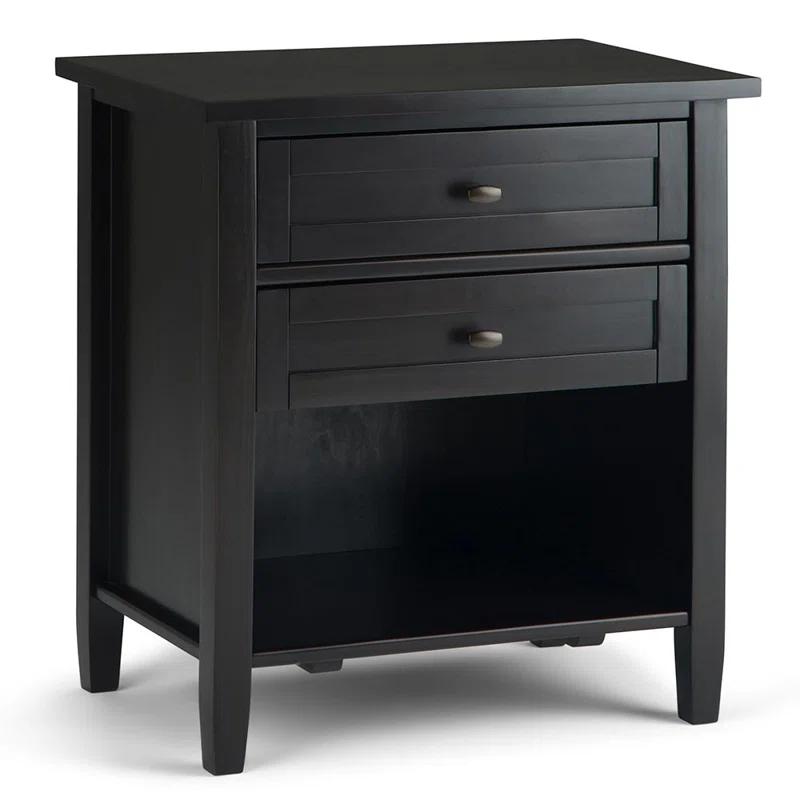 Simpli Home Warm Shaker 24"W Solid Wood Bedside Table with Two Drawers