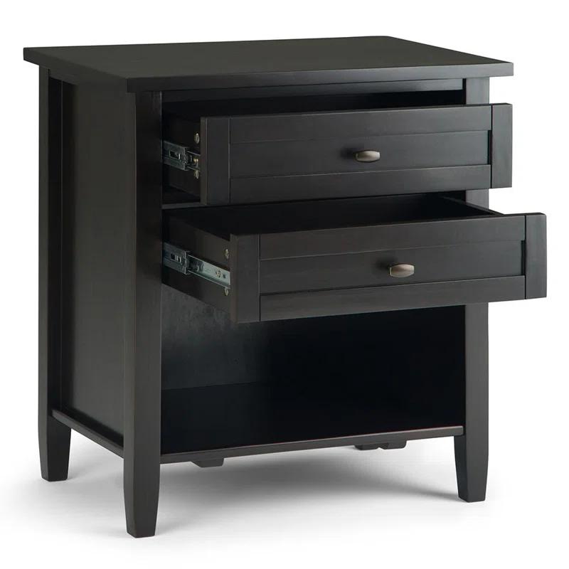 Simpli Home Warm Shaker 24"W Solid Wood Bedside Table with Two Drawers