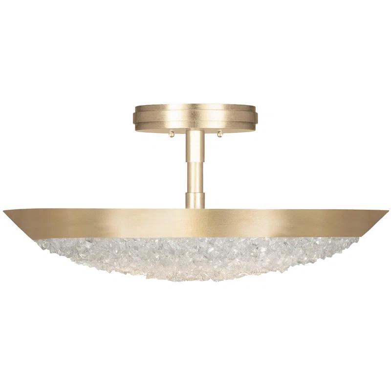 Arctic Halo 20" Gold Crystal LED Semi Flush Mount