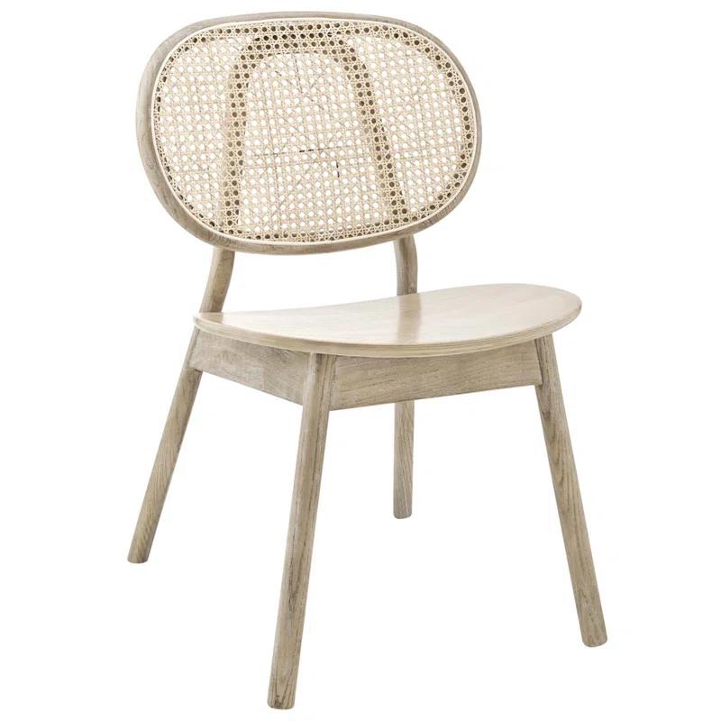 Malina Gray Elm Wood and Cane Side Dining Chair