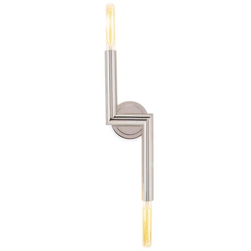 Elegant Polished Nickel 2-Light Dimmable Wall Sconce