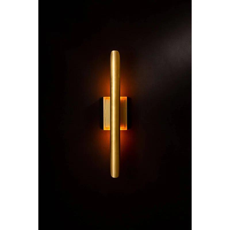 Mid-Century Modern Natural Brass Dual-Light Dimmable Sconce