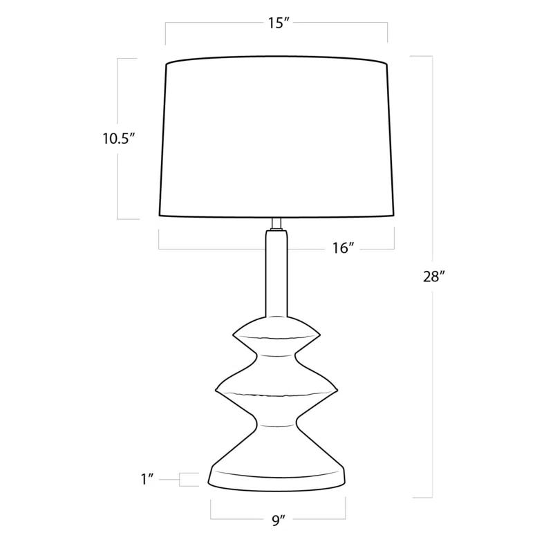 Elegant Hope 28" White Table Lamp with Linen Shade and Brass Accents