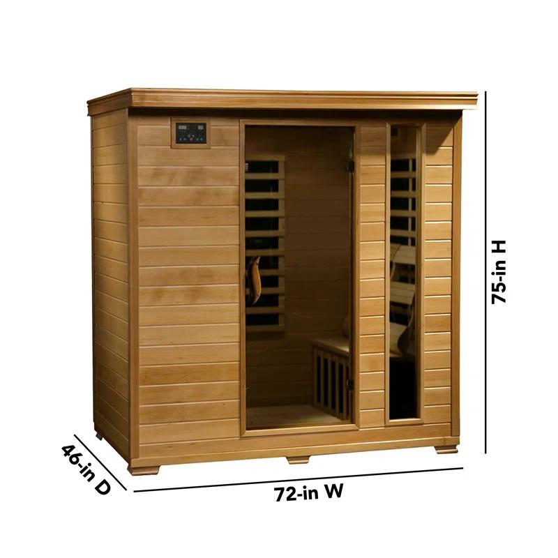 Luxurious 4-Person Hemlock Carbon Infrared Home Sauna