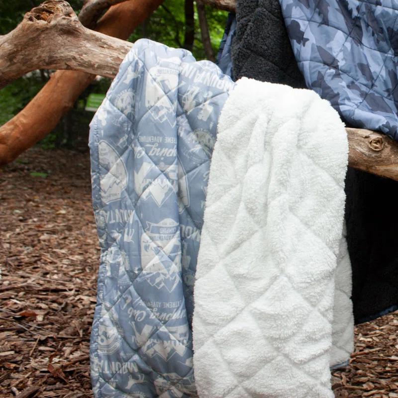 Coleman Coleman Reversible Water Resistant Nylon and Sherpa Diamond Quilted Indoor/Outdoor Throw/Picnic Blanket
