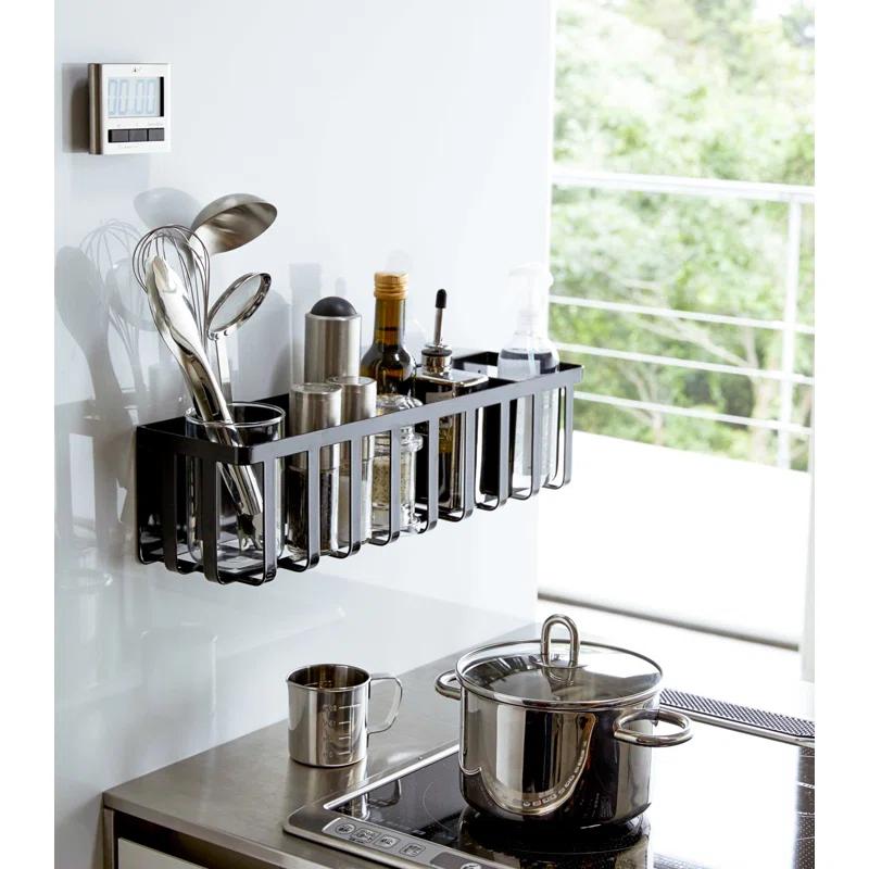 Yamazaki Home Yamazaki Home Magnet Kitchen Storage Basket - Utensil Wall Organizer, Steel, Sliding Divider