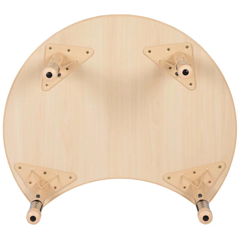 Flash Furniture Goddard 25.125"W x 35.5"L Crescent Plastic Adjustable Activity Table-Seats 4