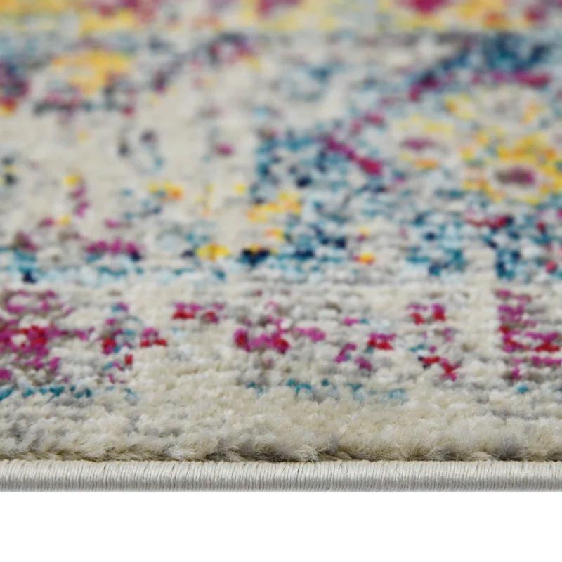 AMER Rugs Alyssa Transitional Bordered Durable Performance Multicolor Area Rug