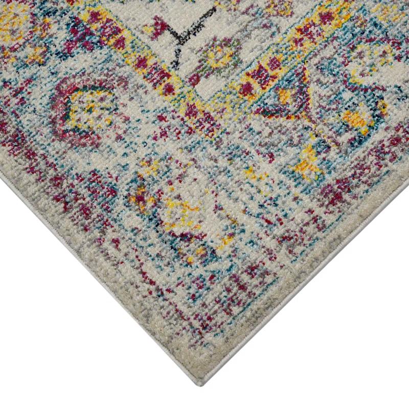 AMER Rugs Alyssa Transitional Bordered Durable Performance Multicolor Area Rug