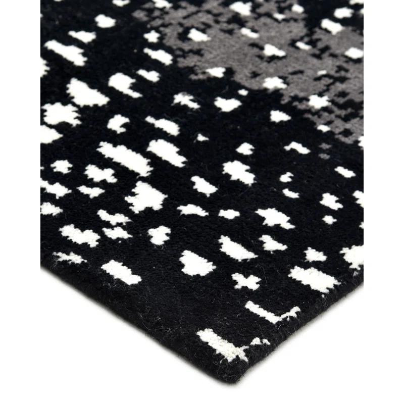 Artisan Luxe Hand-Knotted Black Wool 8' x 10' Area Rug