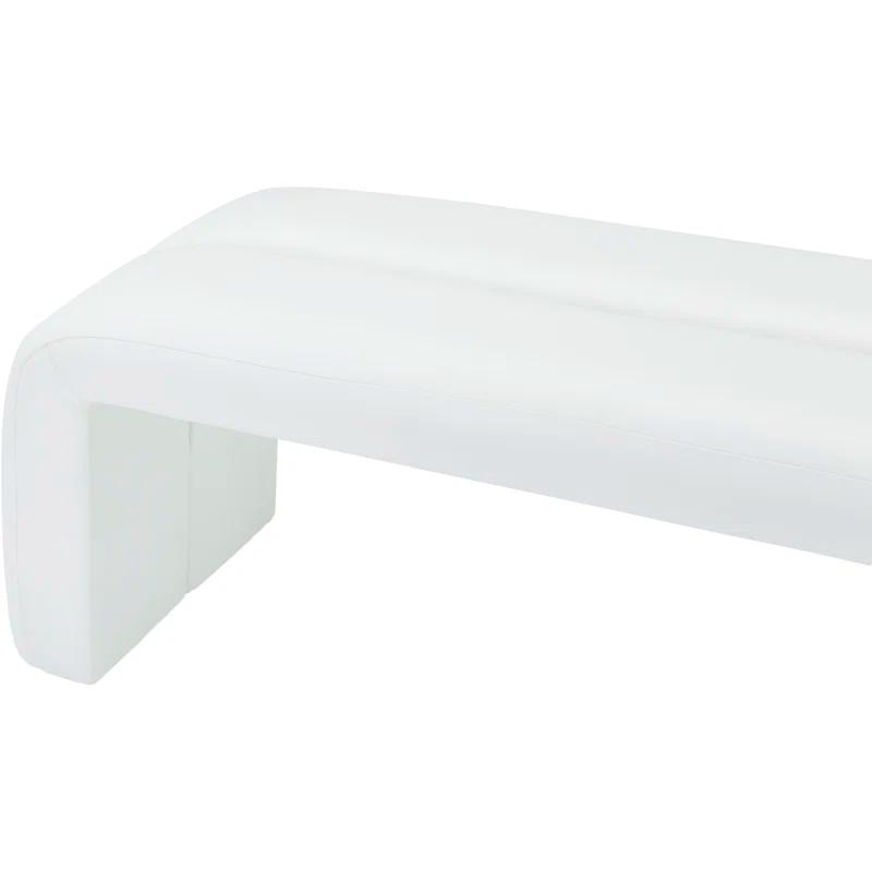 Wrought Studio™ Ishanjeet Arc Vegan Leather Upholstered Bench