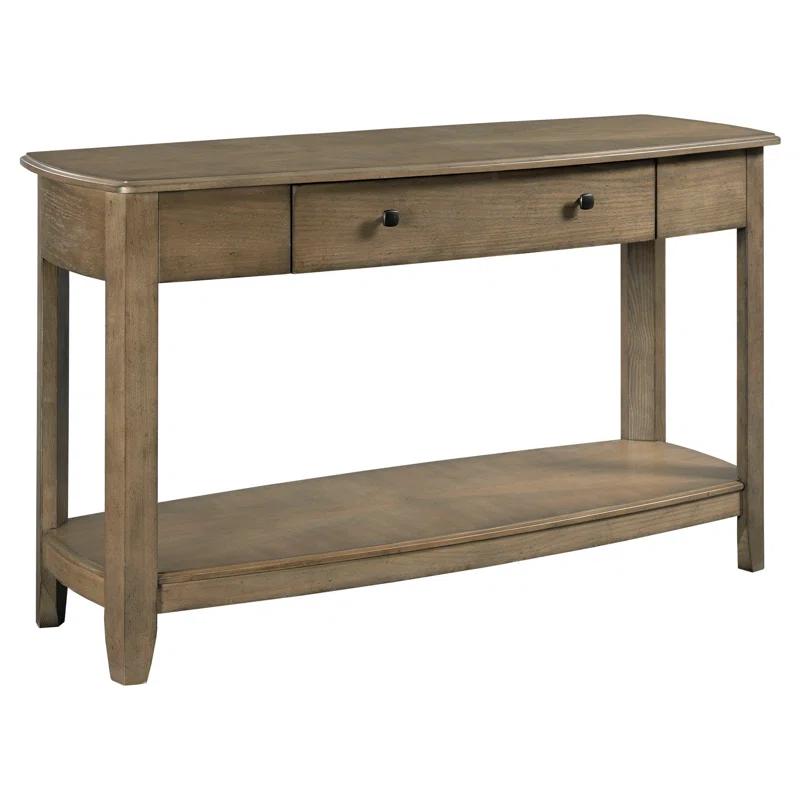 Dekorion Transitional Brown Solid Wood Console Table with Storage