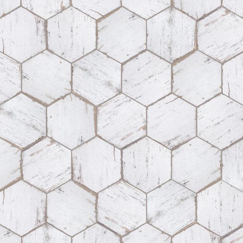 Retro Hex Blanc 7" x 8" Porcelain Hexagon Tile for Walls & Floors