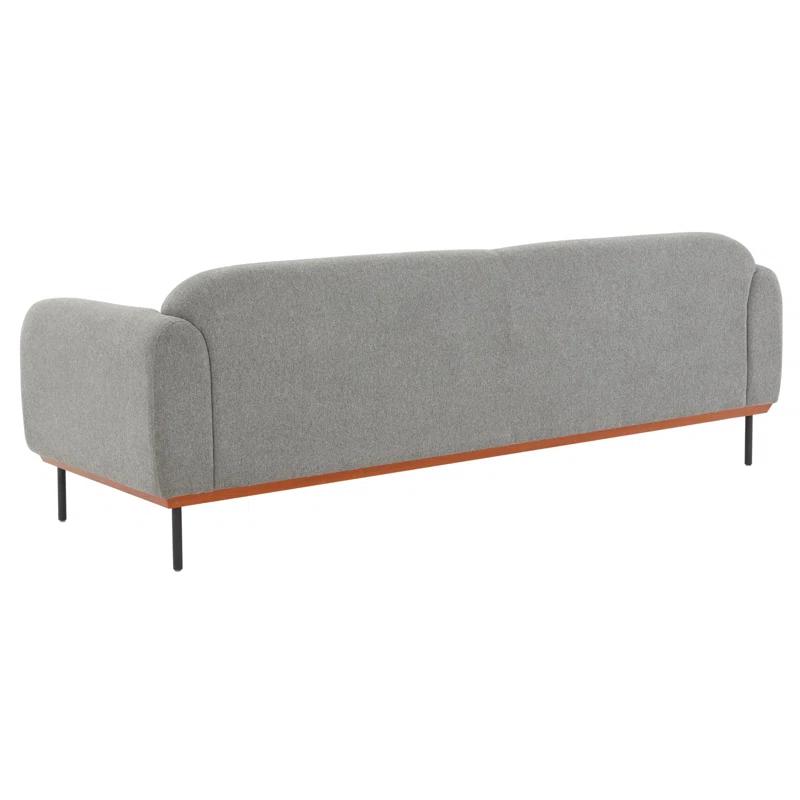 Kaycee 91'' Split-Back Gray Linen Upholstered Sofa