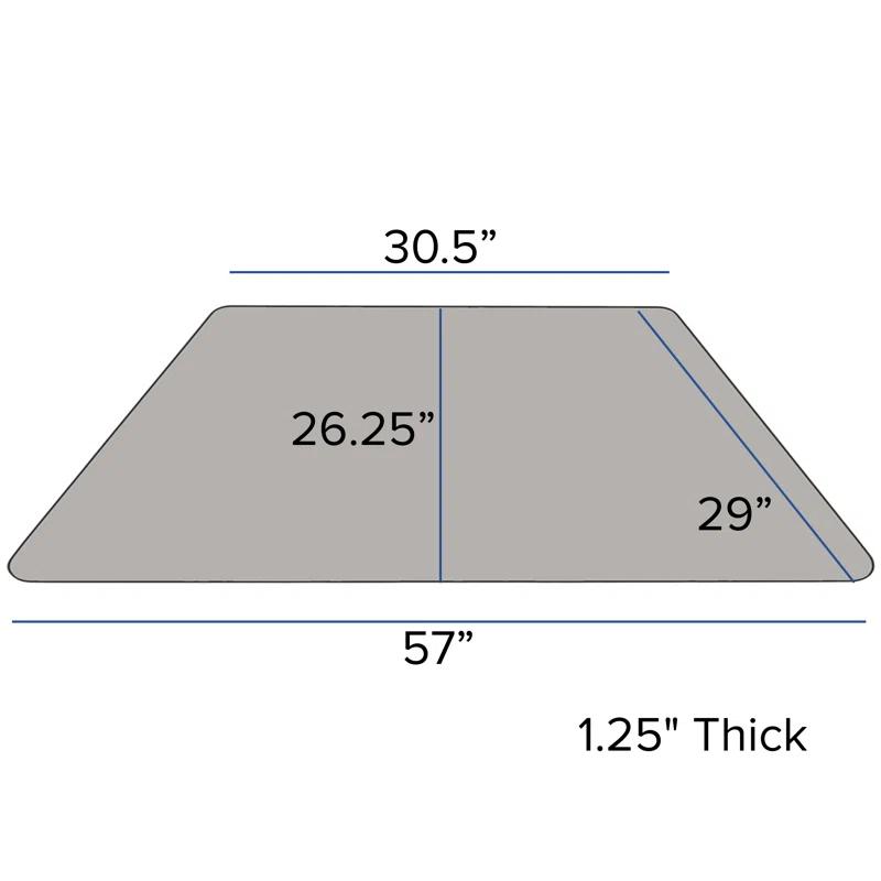 Versatile Grey Laminate Trapezoid Activity Table with Adjustable Legs