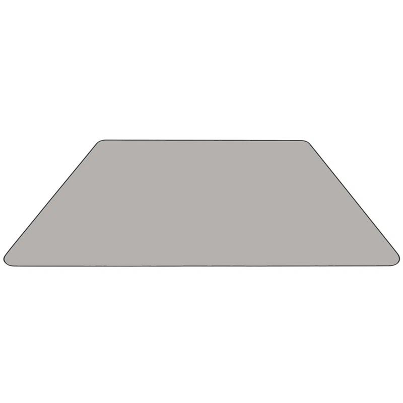 Versatile Grey Laminate Trapezoid Activity Table with Adjustable Legs