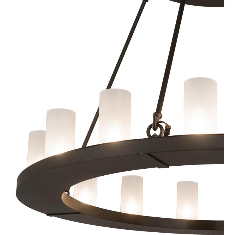 Loxley 16-Light Oil Rubbed Bronze Chandelier with Frosted Glass