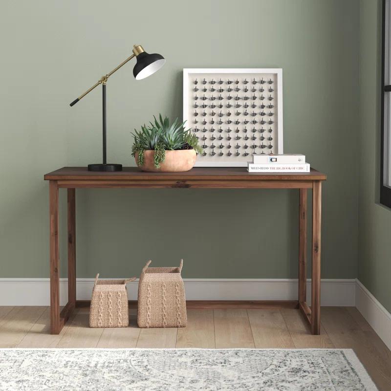 Chevron Light Brown Rustic Modern Wood Writing Desk