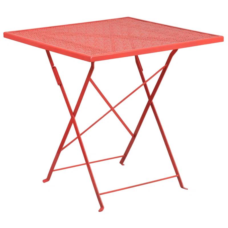 Flash Furniture Oia 28'' Square Indoor-Outdoor Folding Patio Table Set with 2 Square Back Chairs
