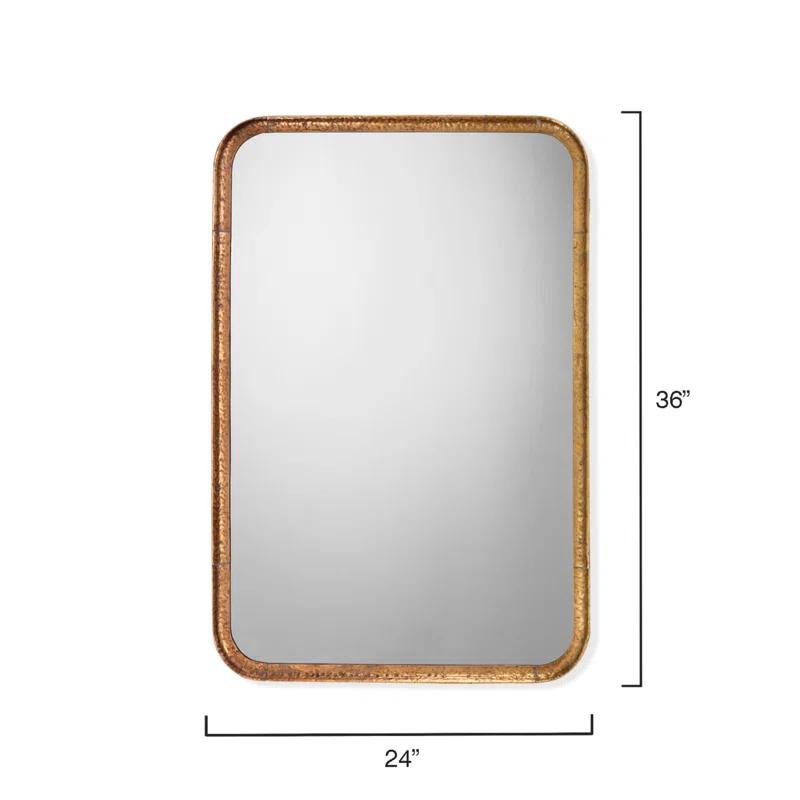 Elegant Rectangular Silver and Gold Leaf Dresser Mirror