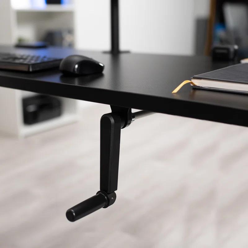 ErgoFlex 71''x30'' Manual Adjustable Black Standing Desk