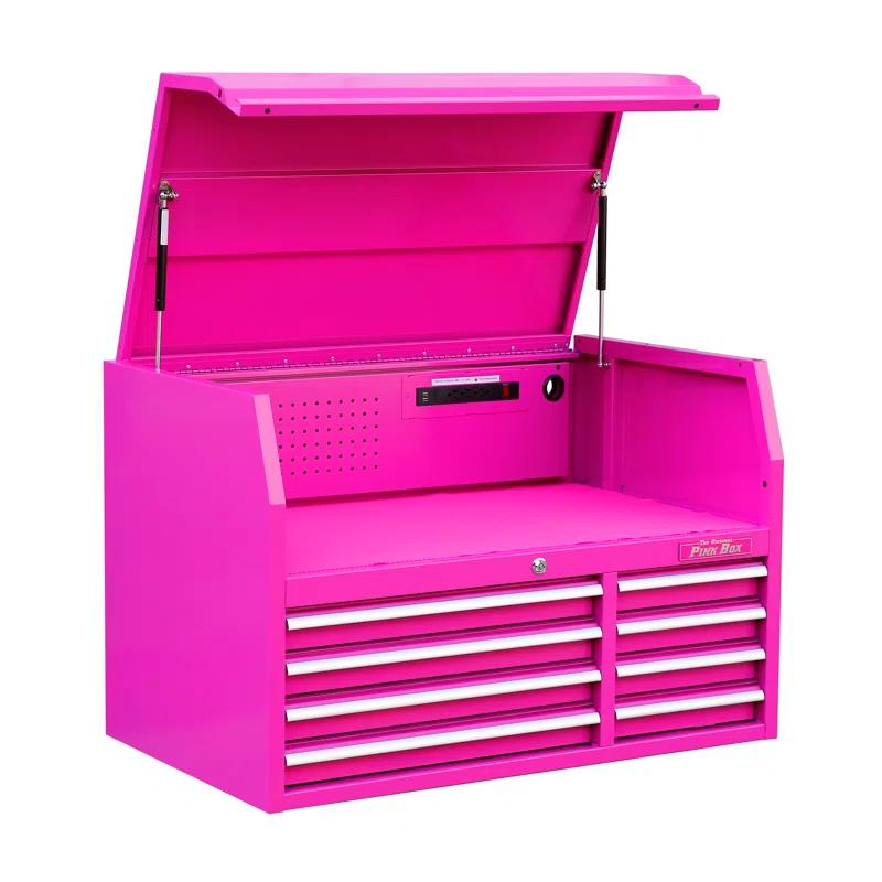 Vibrant Pink 41'' Steel 8-Drawer Top Tool Chest with Built-in Lock
