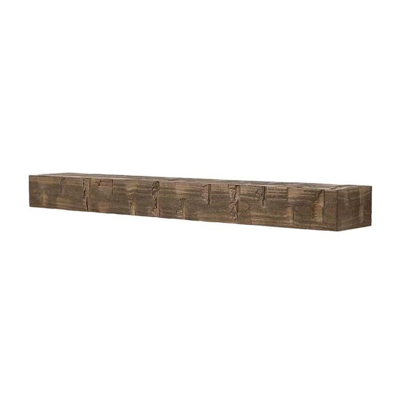 Mantel Directs Country Living Wood Fireplace Mantel Shelf - Bodie Rustic Hand Distressed Pine With Worn, Reclaimed Log Look; For Fireplaces, Hearths & Décor