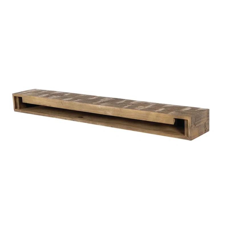 Mantel Directs Country Living Wood Fireplace Mantel Shelf - Bodie Rustic Hand Distressed Pine With Worn, Reclaimed Log Look; For Fireplaces, Hearths & Décor
