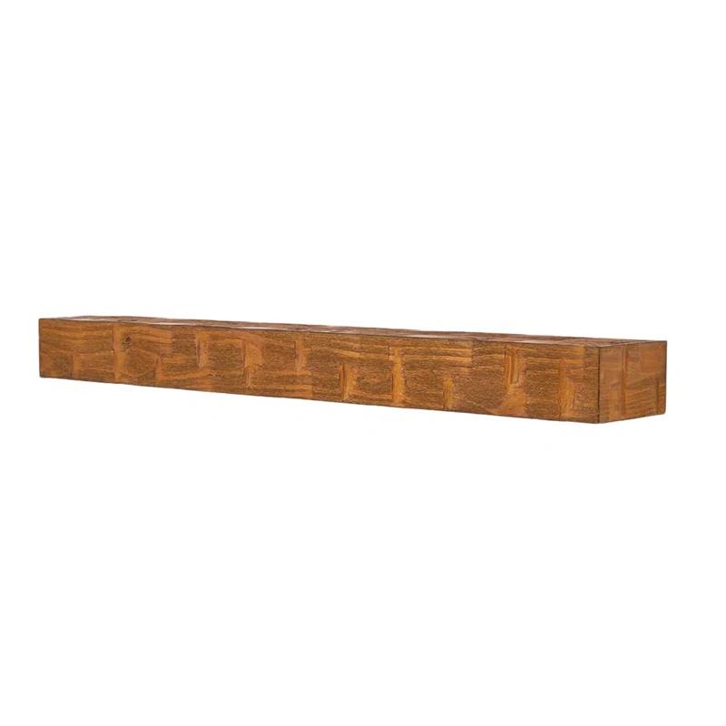 Bodie 72" Chestnut Hand-Distressed Wooden Mantel Shelf