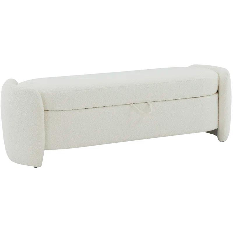 Danianna Ivory Boucle 60'' Upholstered Bedroom Storage Bench