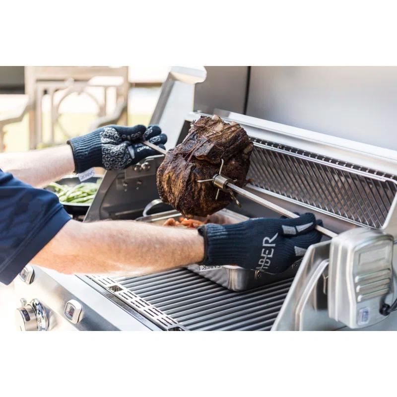 SABER Grills Rotisserie Kit Component with Case, Stainless Steel