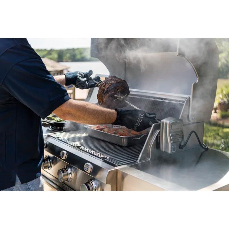 SABER Grills Rotisserie Kit Component with Case, Stainless Steel