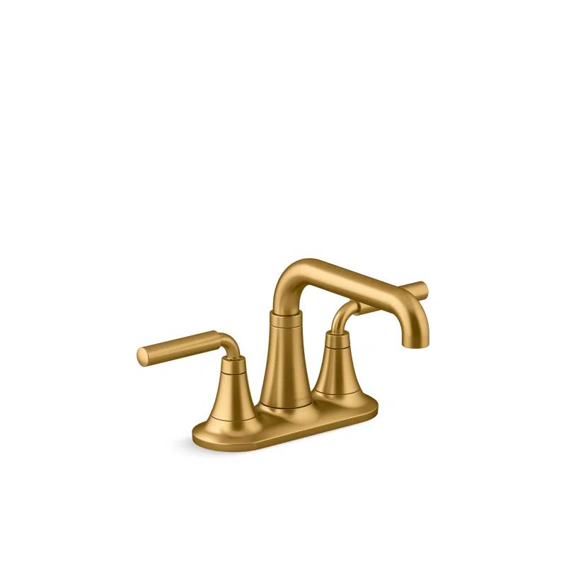 Tone Vibrant Brushed Moderne Brass Two-Handle Centerset Bathroom Faucet