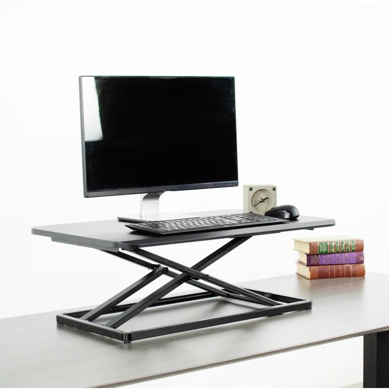 ErgoFlex Black Steel 29" Adjustable Standing Desk Converter