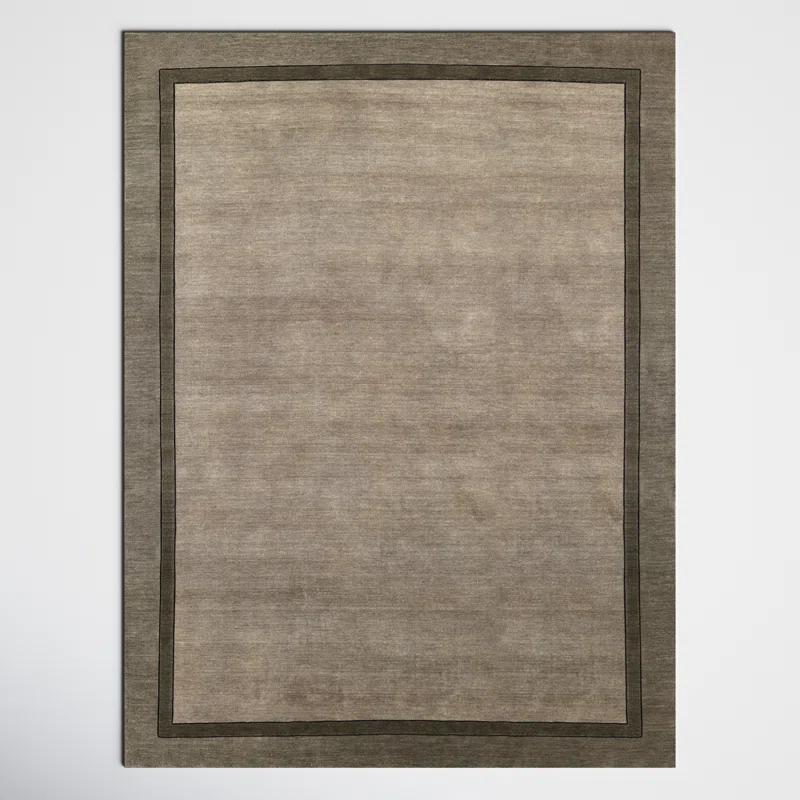 Zaley Handmade Tufted Wool Gray Area Rug