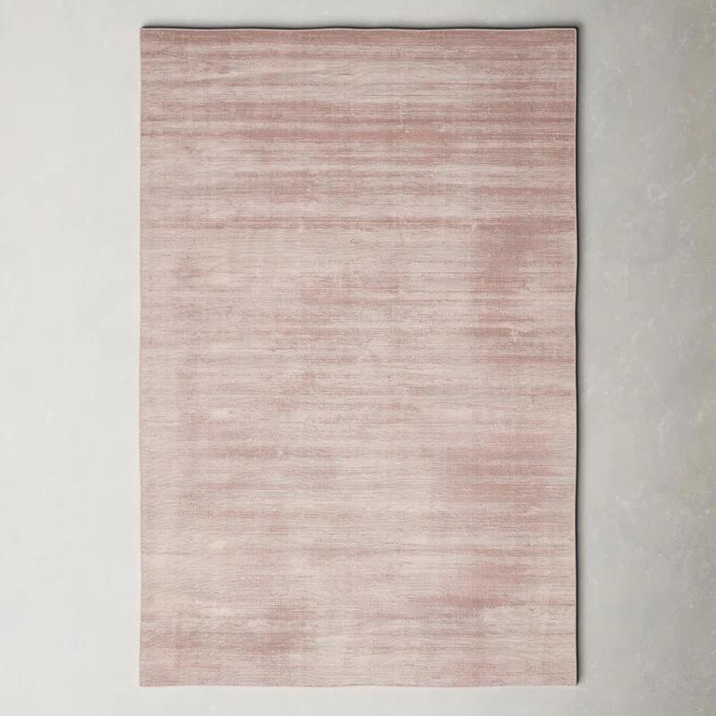 Handmade Distressed Pink Viscose Rug 8' x 10'