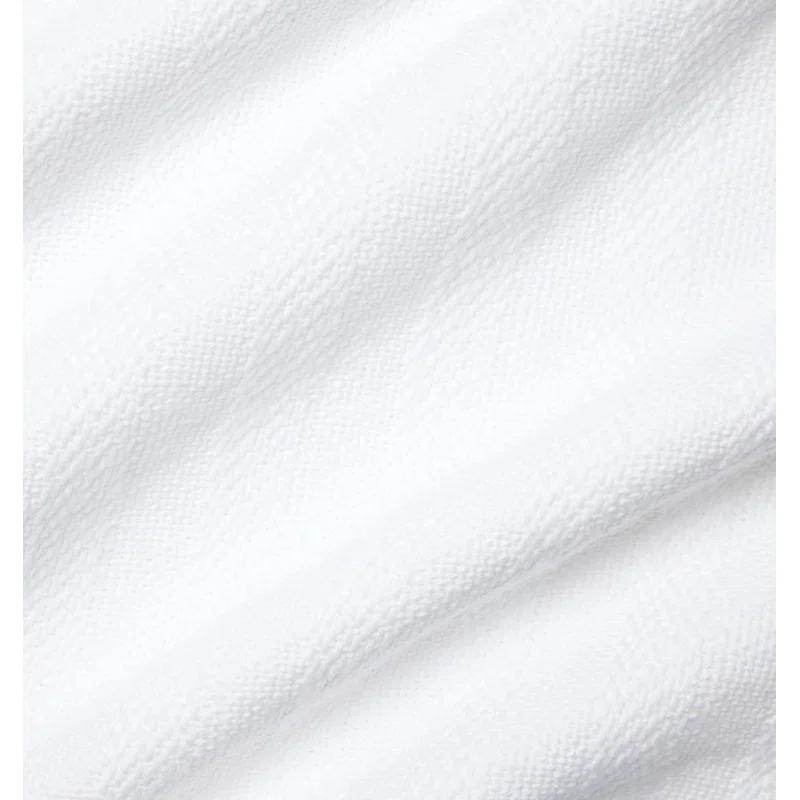Tavira Sophisticated White Striped Cotton Full/Queen Blanket