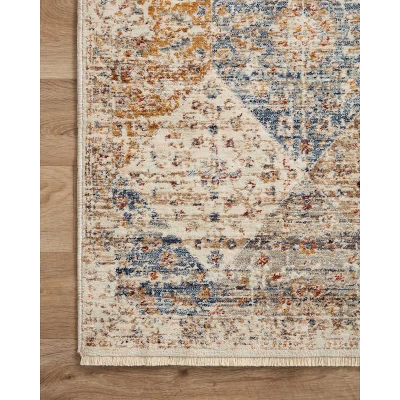 Loloi Rugs Sorrento Oriental Machine Made Power Loom Polyester Area Rug in Ivory