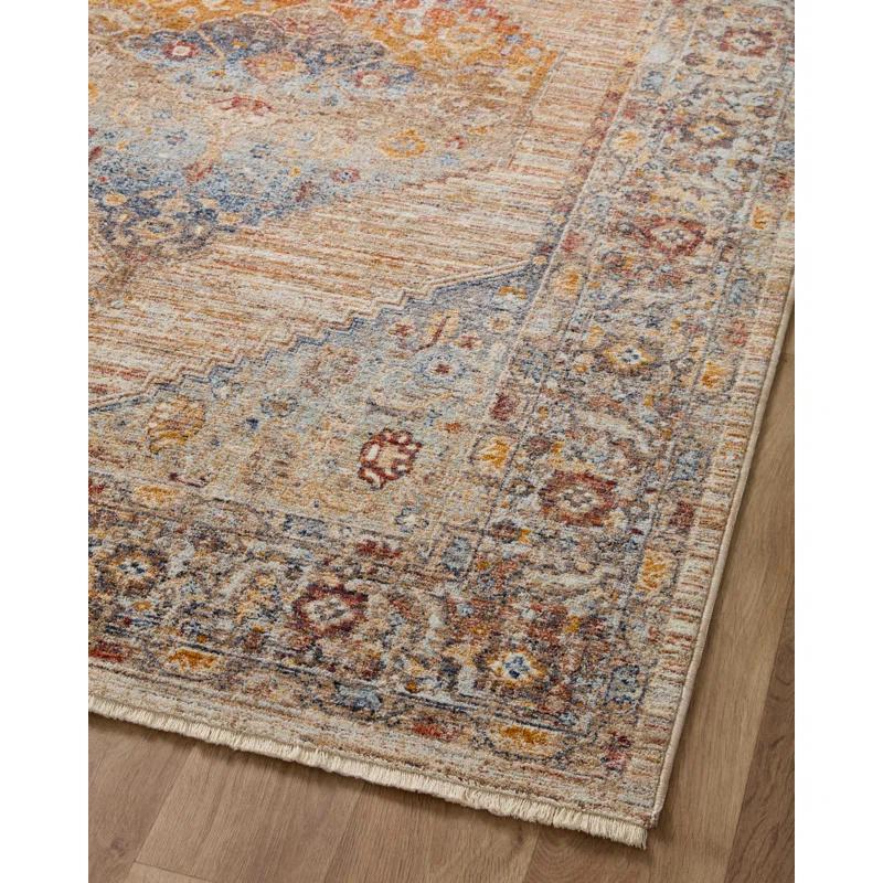 Loloi Rugs Sorrento Oriental Machine Made Power Loom Polyester Area Rug in Brown