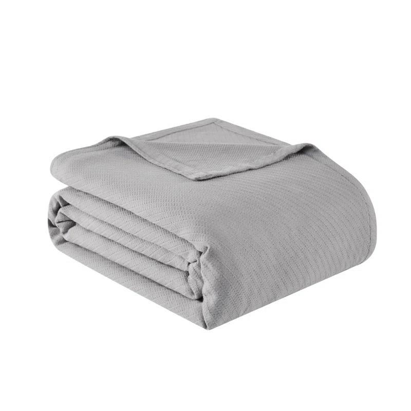 Frye King-Size Waffle Knit Cotton Blanket in Grey