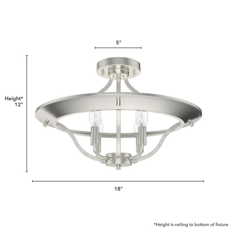 Hunter Fan Perch Point 4 Light Semi Flush Mount