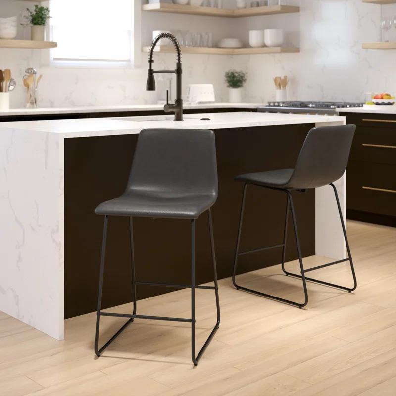 Flash Furniture Ringel Upholstered Counter Stool with Metal Frame