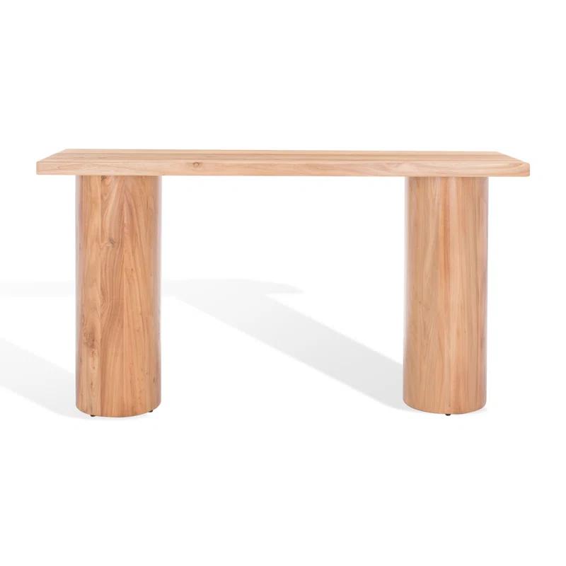 Sanchez Elmwood Console Table with Bold Curves and Storage