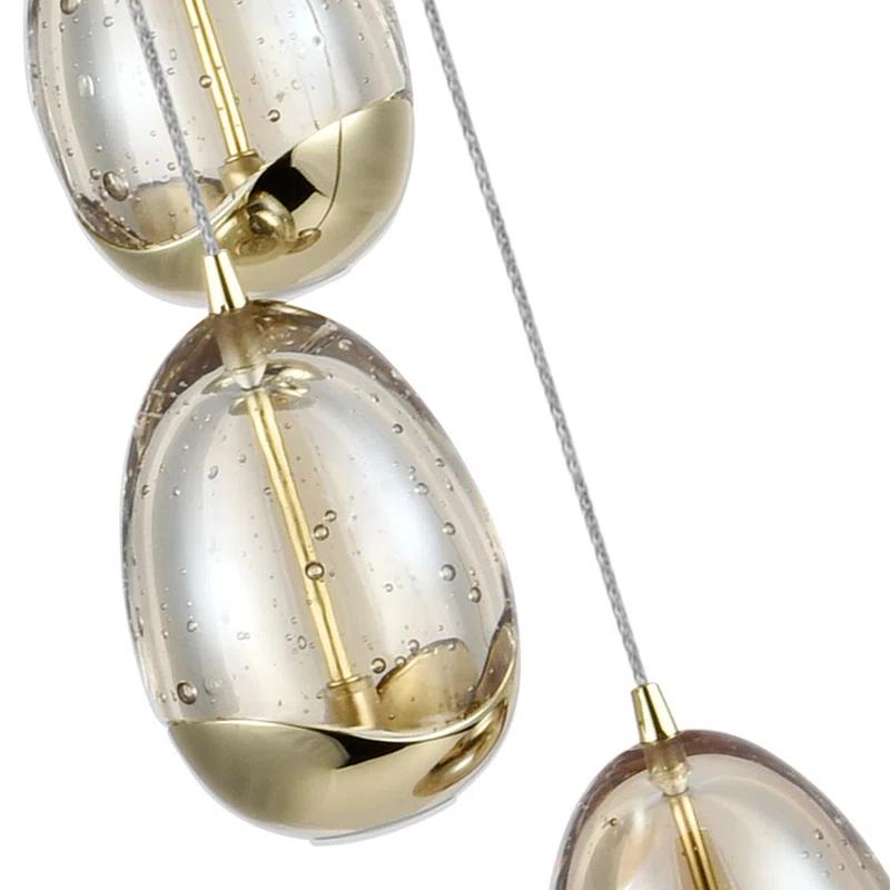 VONN Lighting Venezia 7-Light Pendant Height Adjustable ETL Certified LED Teardrop Chandelier, Globe Glass Shades